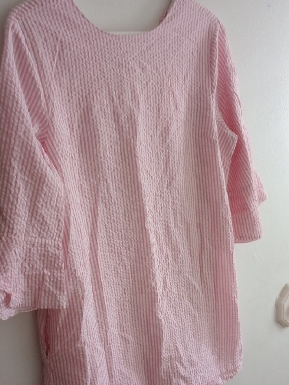 Women's Pink Shift Seersucker Dress